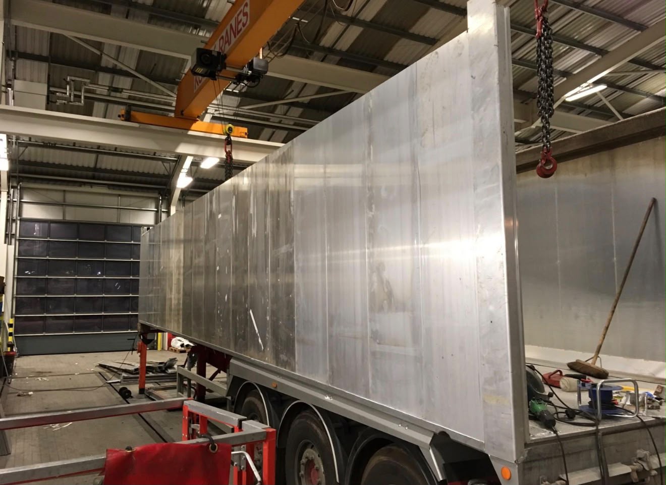 End Dump Trailer aluminum sidewall repair